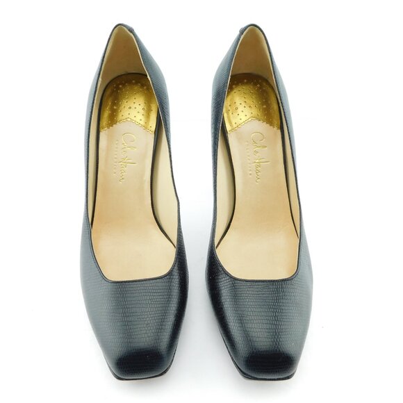 COLE HAAN Collection Nike Air Black Textured Leather Heel Pumps 8.5 - Picture 3 of 9